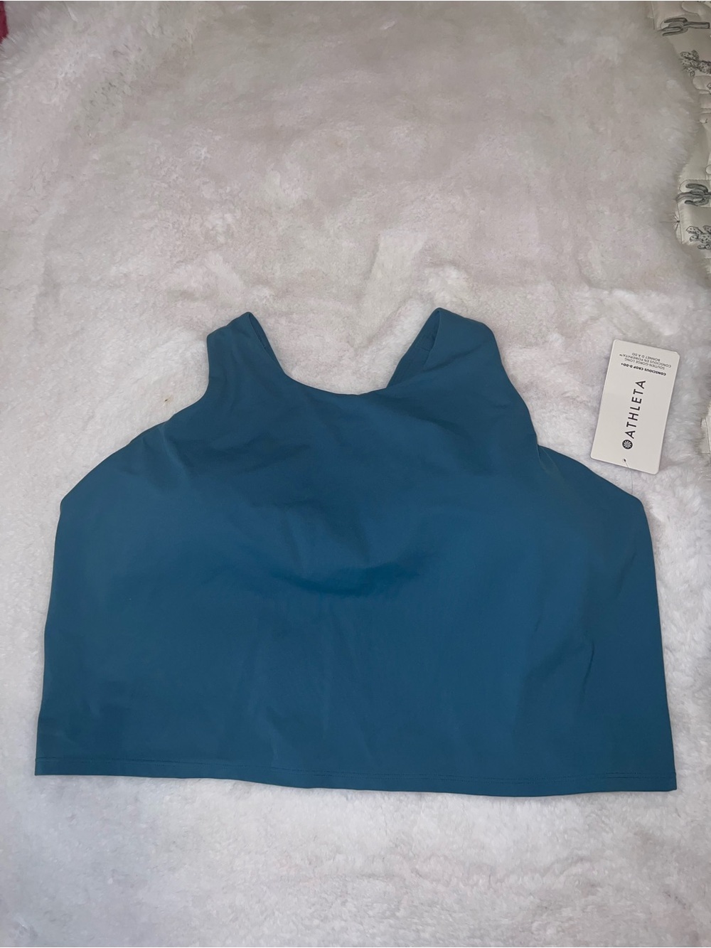 Athleta Teal Blue High-Neck Crop Tank
